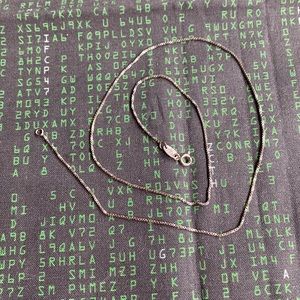 Very Cute Thin Sterling Silver Square Chainlink Necklace. 18”.